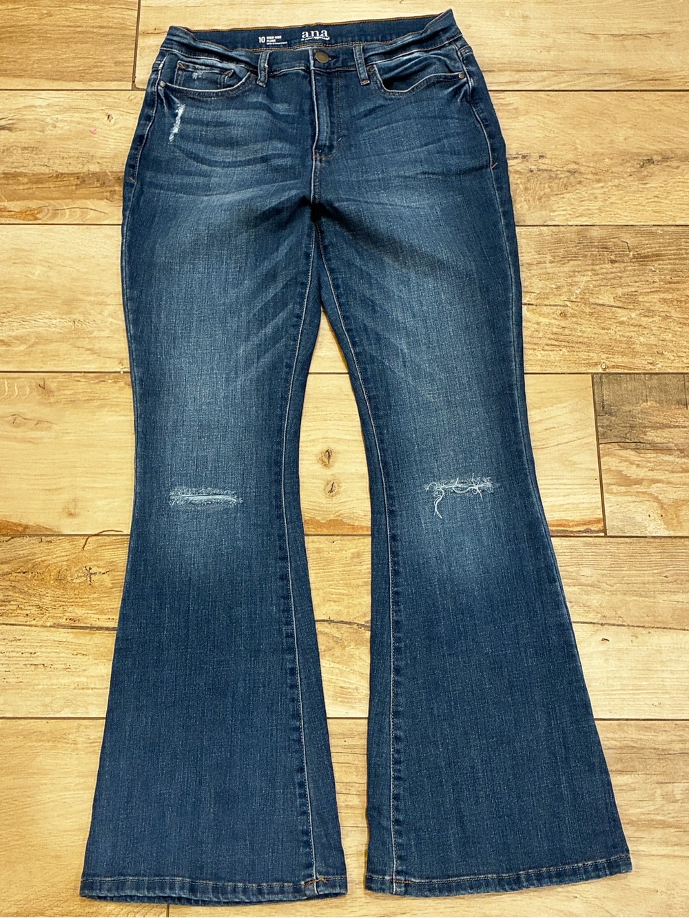 a.n.a Indigo Flared Wide-Leg Jeans